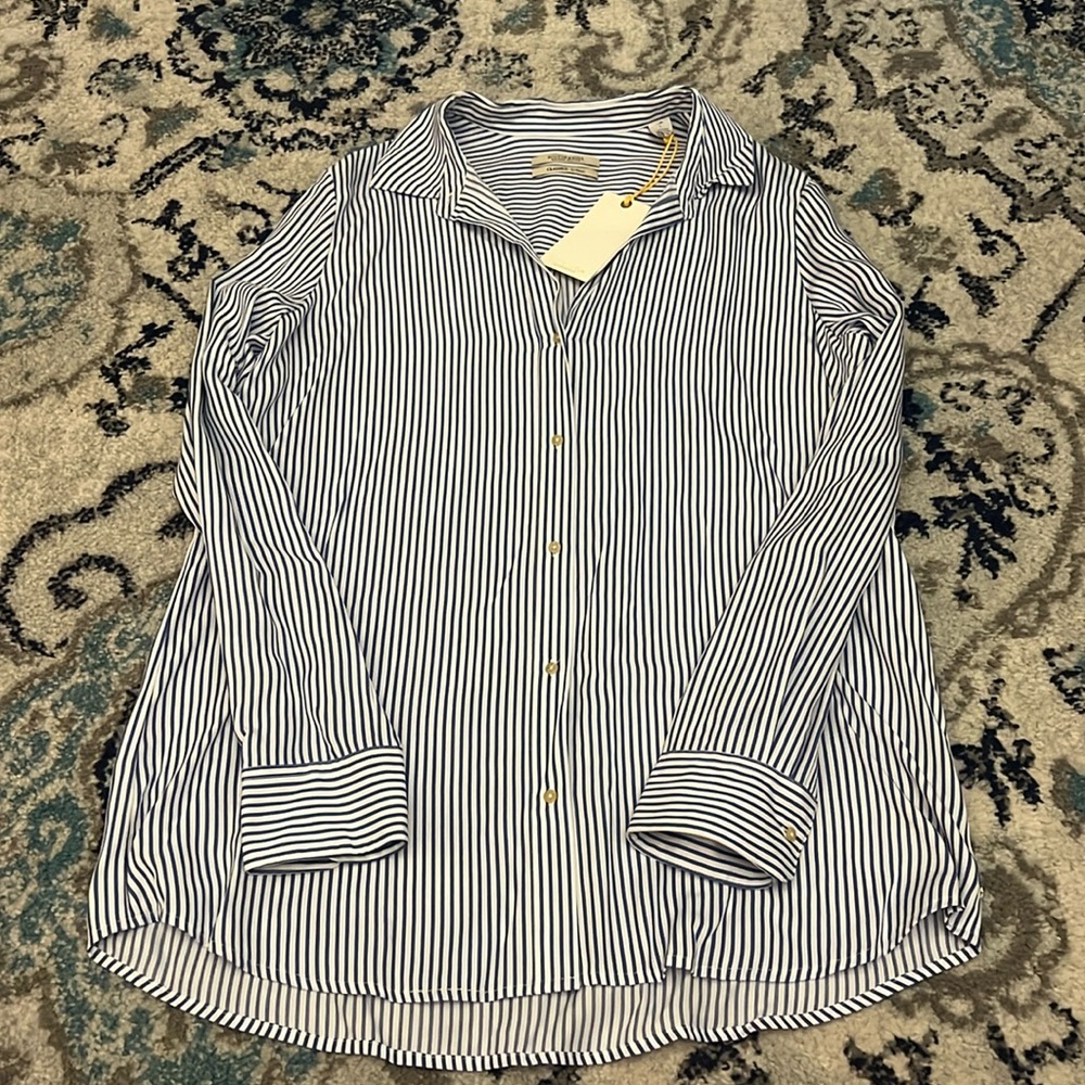 Scotch & Soda White and Blue Button Down Shirt